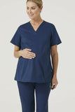 NNT Womens Maternity V Neck Scrub Top Curved Hemline Nurse Work Uniform CATUG3