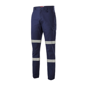 Hard Yakka Mens Cargo Cuffed Pants Taped Work Tough Safety Reflective  Y02411