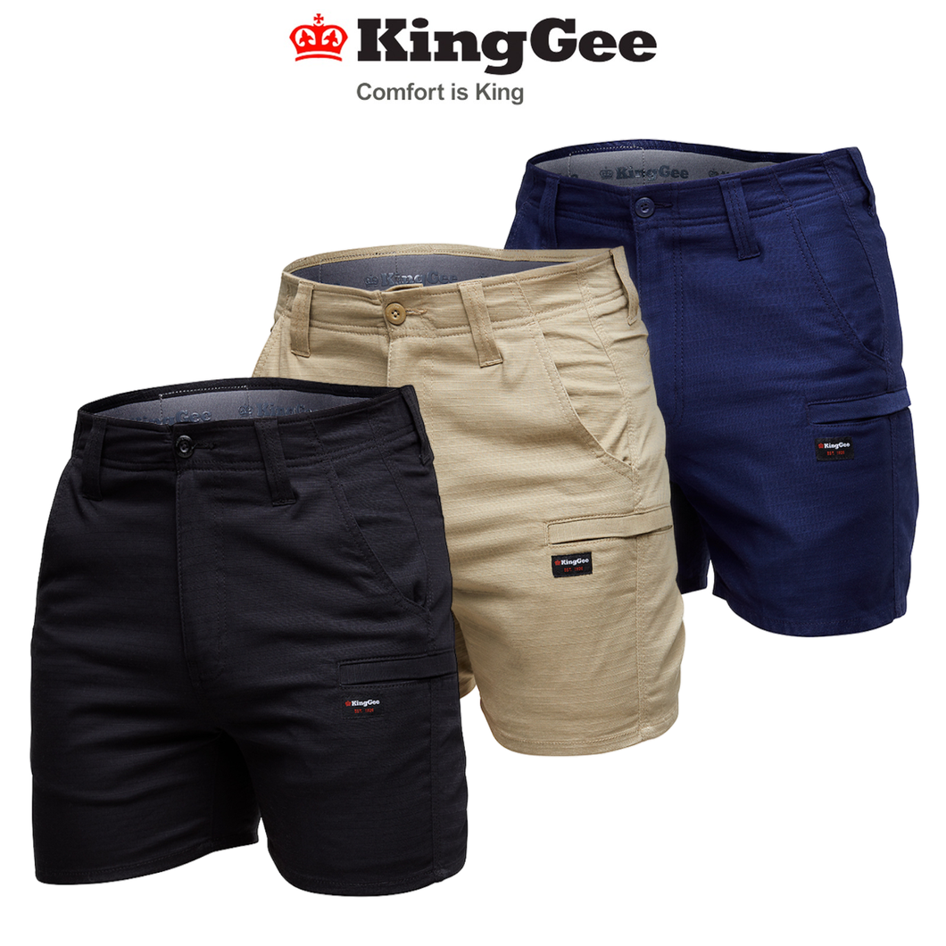 KingGee Mens Workcool Pro Short Shorts Comfort Waistband Stretch Ripstop K17008