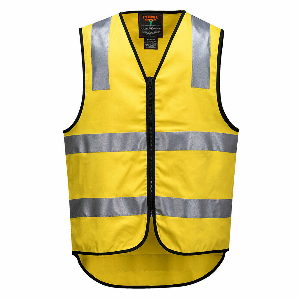 Portwest Mens Hi-Vis 100% Cotton Day Or Night Vest Reflective Lightweight MW338