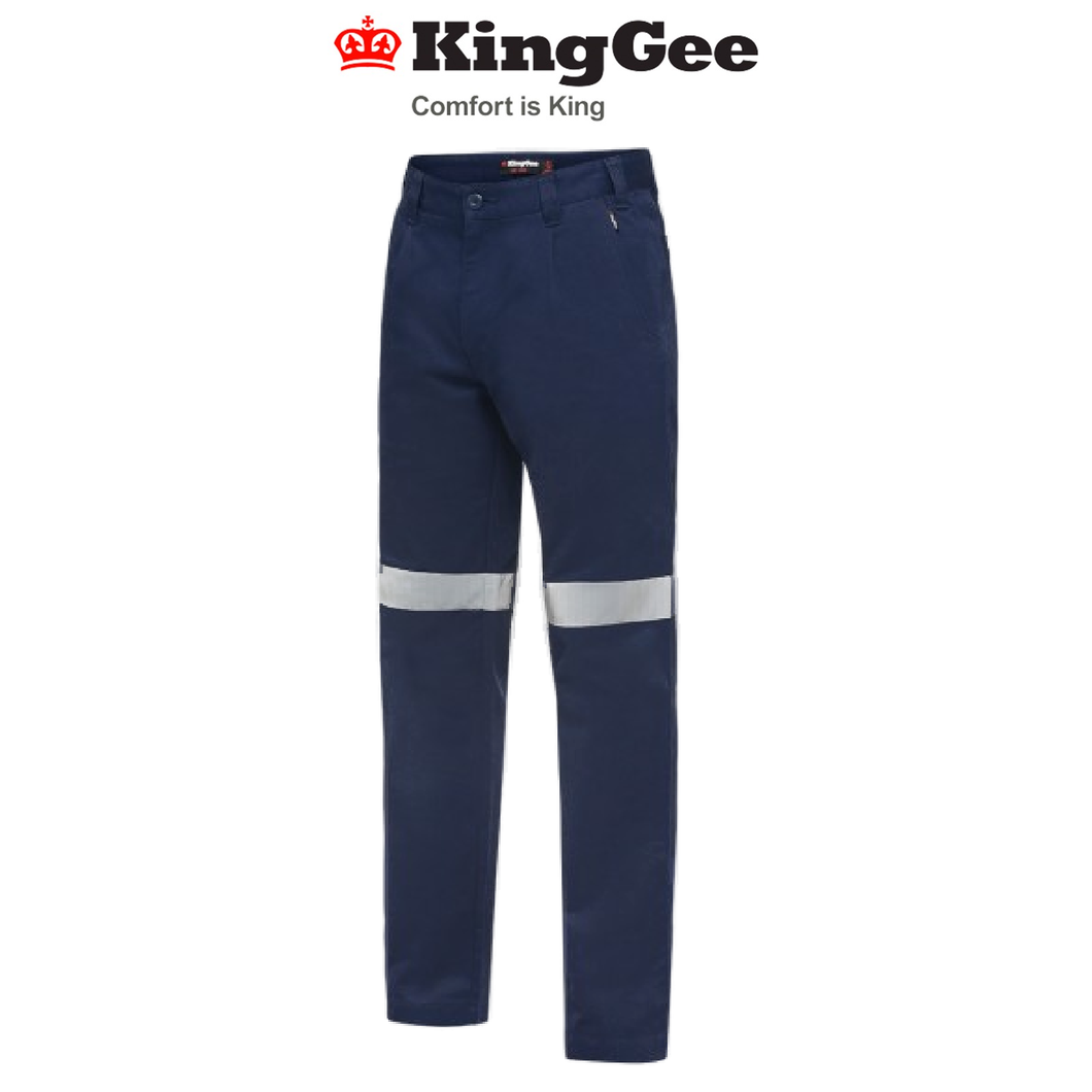 KingGee Mens Reflective Drill Pants Reinforced Stitching Safety Work K53020