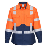 Portwest Ladies Hi-Vis Stretch Long Sleeve Shirt 2 Tone Reflective Safety LS502