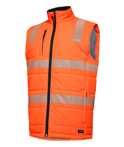 KingGee Mens Reflective Puffer Vest Storm Guard Waterproof Hi-Vis Safety K55020