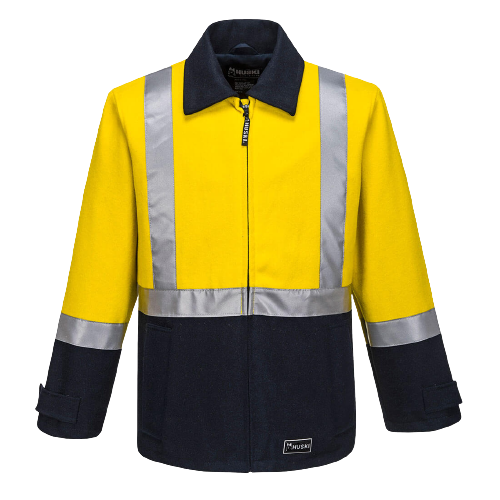 Portwest Mens Huski Bluey Jacket Hi Vis Full Zip Flame Resistant Lining K8018