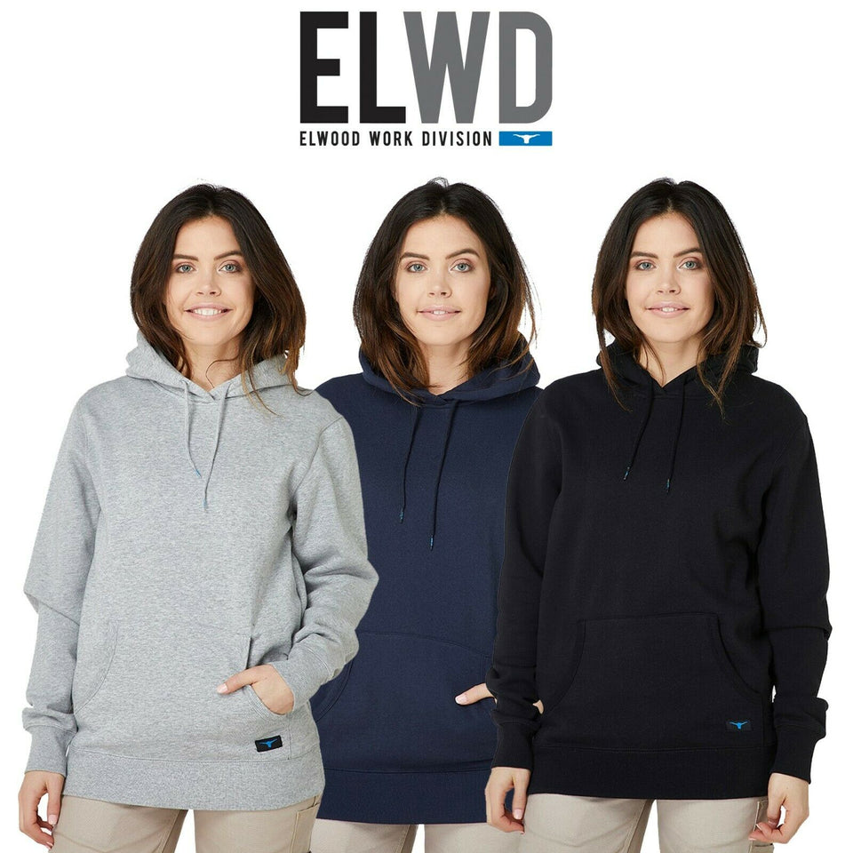Womens Elwood Workwear Hoodie Pullover Winter Fleece 2019 Basic Work Warm EWD802