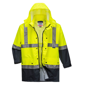 Portwest Mackay Anti-Static Jacket Waterproof Hood Reflective Work Safety MJ370