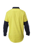 Hard Yakka Shirt Hi-Vis Closed Gusset Long Sleeve Work Safety Cotton Y07984
