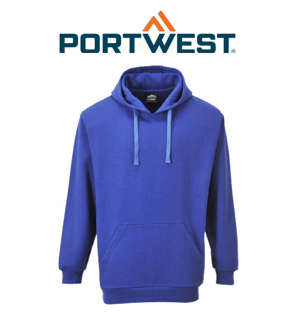 Portwest Roma Hoody Soft Blue Sweatshirt Drawstring Hooded Long Sleeve B302