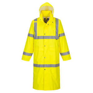 Portwest Hi-Vis Coat 122cm Waterproof Reflective Taped Work Safety H445