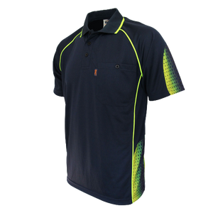 DNC Workwear Mens Hi-Vis GALAXY Sublimated Polo Work Shirt Short Sleeve 5218