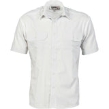DNC Workwear Mens Epaulette Polyester Cotton Work Shirt Short Sleeve Casual 3213