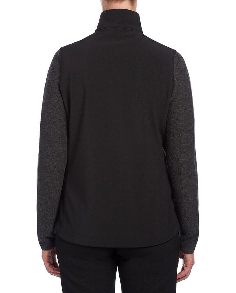 Womens NNT Ladies Warm Bonded Fleece Sleeveless Zip Vest Black Navy CAT748