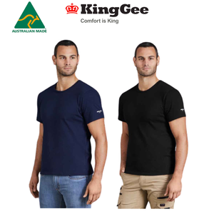 KingGee Mens Aus Made T-Shirt Tee Natural Cotton Comfort Australian Made K14018