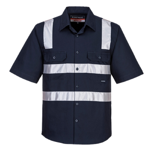 Portwest Brisbane Shirt, Short Sleeve, Regular Weight Reflective Work MS909