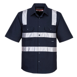 Portwest Brisbane Shirt, Short Sleeve, Regular Weight Reflective Work MS909