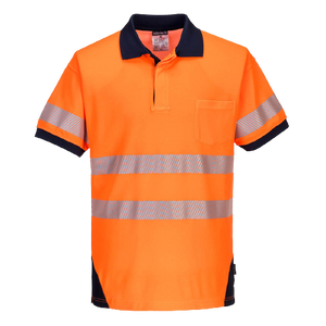 Portwest PW3 Hi-Vis Polo Shirt S/S Breathable 2 Tone Reflective Work Safety T182