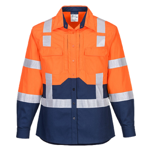 Portwest Ladies Hi-Vis Stretch Long Sleeve Shirt 2 Tone Reflective Safety LS502