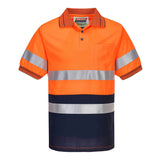 Portwest Mens Prime Mover Short Sleeve Micro Mesh Polo Taped Hi-Vis Work MP510