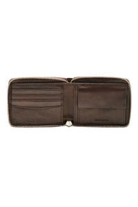 Hard Yakka Leather Zip Wallet RFID Secure Card Slots Inner Slip Pockets Y22378