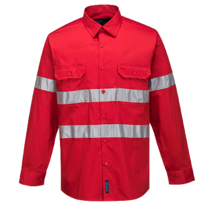 Portwest Hi-Vis Lightweight Long Sleeve Shirt with Tape Reflective Safety MA301