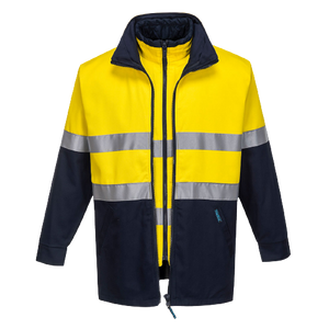 Portwest Hume 100% Cotton 4-in-1 Jacket 2 Tone Reflective Work Safety MJ777
