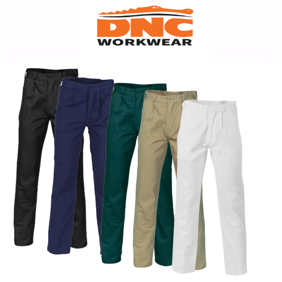 DNC Workwear Mens Cotton Drill Work Pants Flame Retardant Heavyweight Work 3311