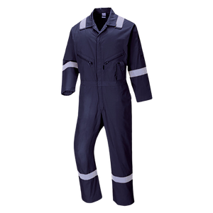 Portwest Iona Cotton Coverall Lightweight Reflective Taped Work Safety C814