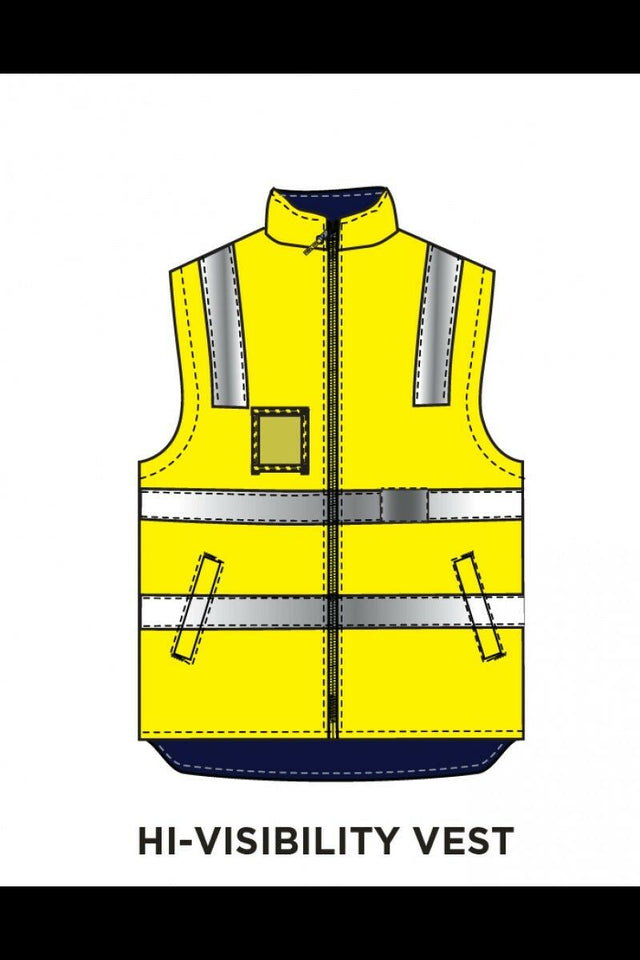 Mens Hard Yakka Foundations Hi-Vis Six 6 Way Jacket Reflective Tape Work Y06556
