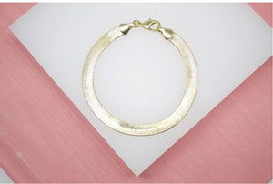 18K Gold Filled Herringbone Snake Chain Bracelet