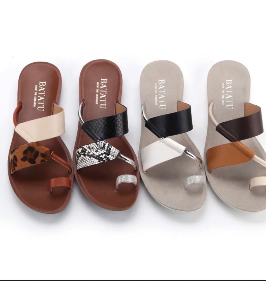 PU Slides Flip Flops Beach Slippers Woman Casual Shoes