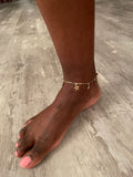 18K GOLD FILLED PAPER CLIP LINK STAR ANKLET