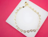 18K GOLD FILLED DESIGNED TEXTURED HEART CHARM ANKLET