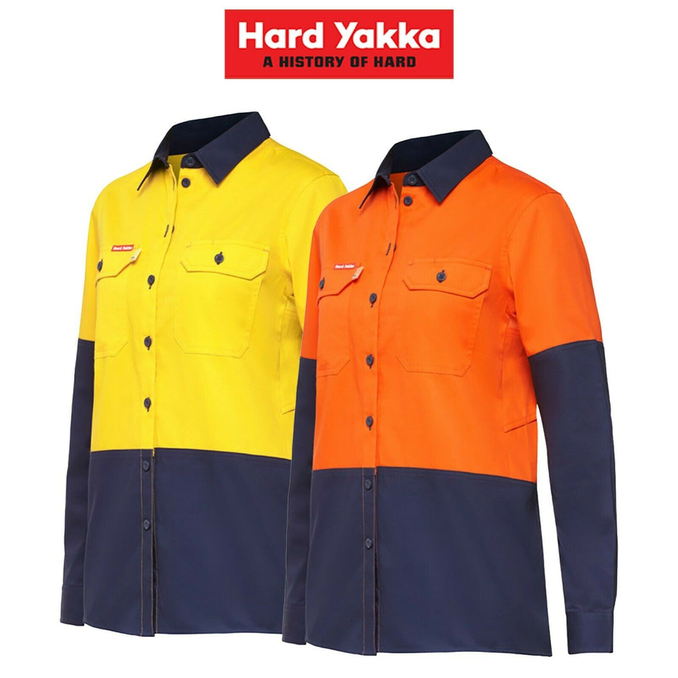 Hard Yakka Womens Koolgear Long Sleeve Work Shirt Cotton Lightweight Y08225
