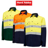 Hard Yakka Core Hi-Vis Safety Cotton Drill Pocket Taped Work Shirt Y04610