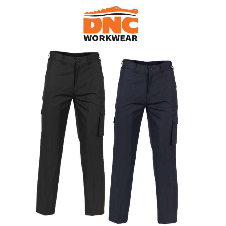 DNC Workwear Mens Permanent Press Cargo Pants Flame Retardant Work 4504